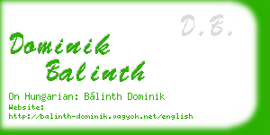 dominik balinth business card