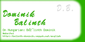 dominik balinth business card